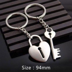Couple keychain - key / heart shaped lock - 2 piecesKeyrings