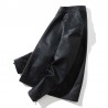 Fashionable men's leather jacket - stand-up collar - with a zipperJackets