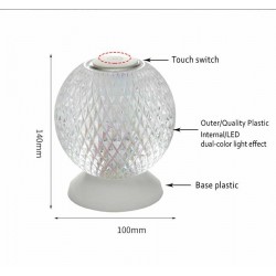 Italian night lamp - round crystal ball - USB - touch sensor