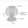 Italian night lamp - round crystal ball - USB - touch sensor