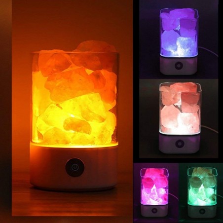 Crystal salt lamp - negative ion light - USB