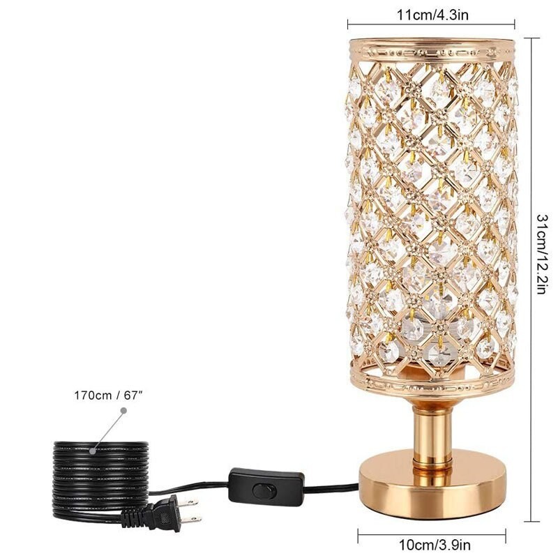 Crystal night lamp - hollow-out - carved design - USB