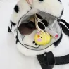 Small plush backpack - with zipper - flowers printingBags