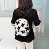 Small plush backpack - with zipper - flowers printingBags
