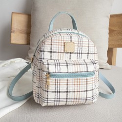 Small plaid backpack - shoulder bag