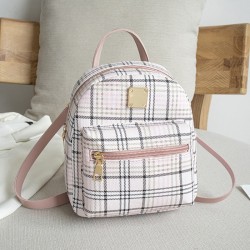 Small plaid backpack - shoulder bag