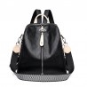 Multifunctional backpack - leather shoulder bag - with zippers