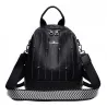 Luxurious multifunctional backpack - shoulder bag - with rivets - genuine leatherBackpacks