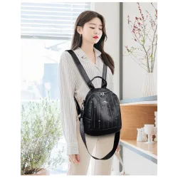 Luxurious multifunctional backpack - shoulder bag - with rivets - genuine leatherBackpacks