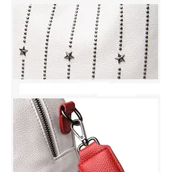 Luxurious multifunctional backpack - shoulder bag - with rivets - genuine leatherBackpacks