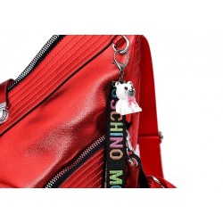 Fashionable backpack - anti-theft zippers - with decorative keychainBackpacks