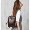 Luxurious vintage backpack - leather shoulder bag - with decorative V letterBackpacks