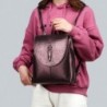 Fashionable leather backpack - shoulder bag - snakeskin pattern