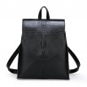 Fashionable leather backpack - shoulder bag - snakeskin pattern