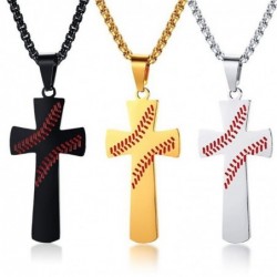 Cross with baseball pattern - with necklace - "I CAN DO ALL THINGS" engravingNecklaces