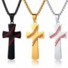 Cross with baseball pattern - with necklace - "I CAN DO ALL THINGS" engravingNecklaces