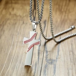 Cross with baseball pattern - with necklace - "I CAN DO ALL THINGS" engravingNecklaces