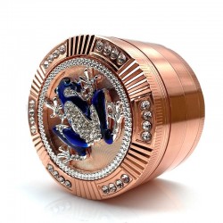 Exclusive grinder - for herbs / tobacco - 4-layers - with crystal frog