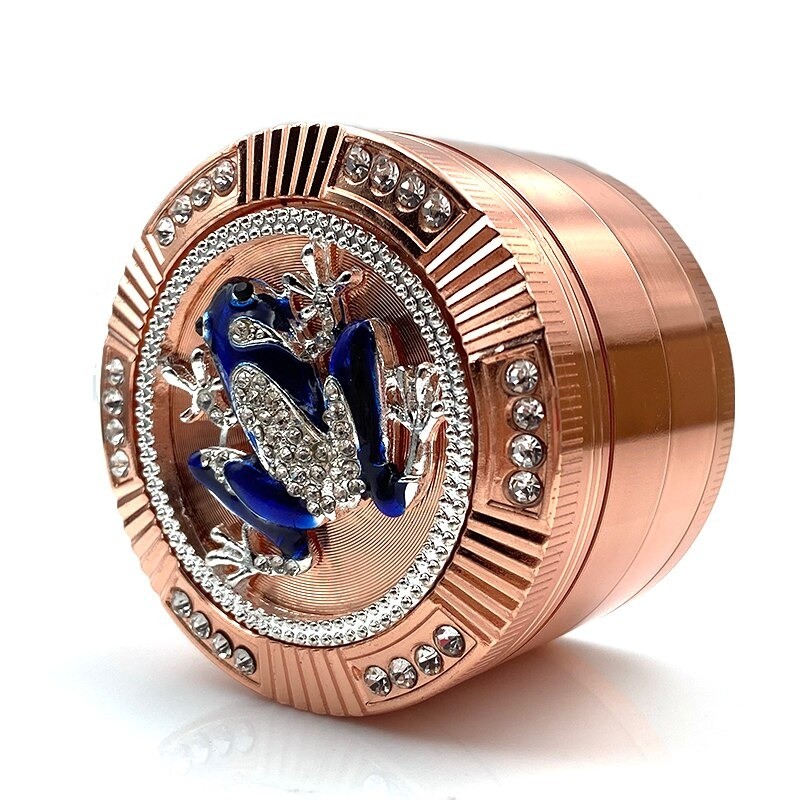 Exclusive grinder - for herbs / tobacco - 4-layers - with crystal frog