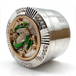 Exclusive grinder - for herbs / tobacco - 4-layers - with crystal frog