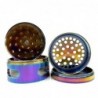 Stylish grinder - for herbs / tobacco - 4-layers - rainbow color zinc alloy - frog / spider / skull