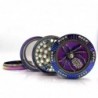 Stylish grinder - for herbs / tobacco - 4-layers - rainbow color zinc alloy - frog / spider / skull