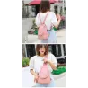 Fashionable leather backpack - cats / flowers print - white / black / pinkBackpacks