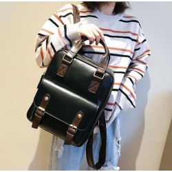 Vintage leather backpack - with anti theft zippers / buckles - waterproof