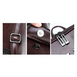 Luxurious vintage backpack - leather shoulder bag - with decorative V letterBackpacks
