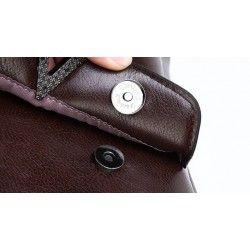 Luxurious vintage backpack - leather shoulder bag - with decorative V letterBackpacks