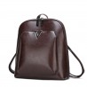 Luxurious vintage backpack - leather shoulder bag - with decorative V letterBackpacks