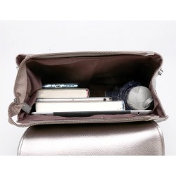 Fashionable leather backpack - shoulder bag - snakeskin pattern