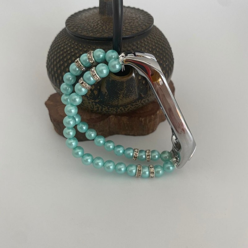 Elastic strap with pearls / crystals - bracelet - for Xiaomi Mi Band 3 / 4 / 5 / 6