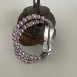 Elastic strap with pearls / crystals - bracelet - for Xiaomi Mi Band 3 / 4 / 5 / 6