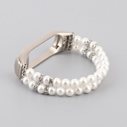 Elastic strap with pearls / crystals - bracelet - for Xiaomi Mi Band 3 / 4 / 5 / 6