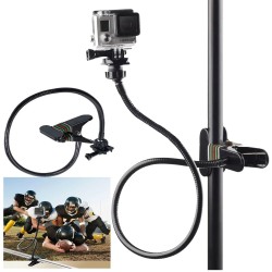 Clamp clip mount - selfie stick - adjustable - flexible extension - for GoPro Hero 9/8/7/6/5/4/2/ DJI OSMO Xiaomi Yi