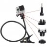 Clamp clip mount - selfie stick - adjustable - flexible extension - for GoPro Hero 9/8/7/6/5/4/2/ DJI OSMO Xiaomi Yi
