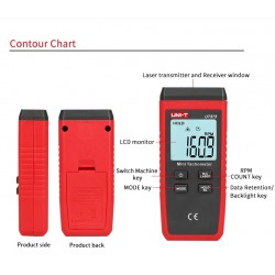 UNI-T UT373 - mini digital Laser tachometer - with backlight - non-contact - RPM