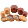 Grinder for herbs / tobacco / spices - 4 layers - with hand crank - wooden