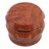 Grinder for herbs / tobacco / spices - 4 layers - with hand crank - wooden