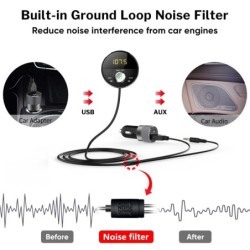FM modulator - transmitter - Bluetooth - car MP3 player - 3.5mm jack - AUX - handsfreeAudio