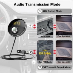 FM modulator - transmitter - Bluetooth - car MP3 player - 3.5mm jack - AUX - handsfreeAudio