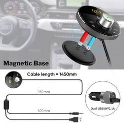 FM modulator - transmitter - Bluetooth - car MP3 player - 3.5mm jack - AUX - handsfreeAudio