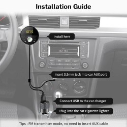 FM modulator - transmitter - Bluetooth - car MP3 player - 3.5mm jack - AUX - handsfreeAudio