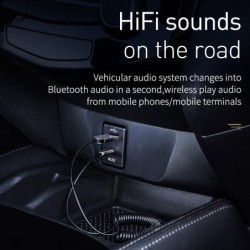 Baseus BA01 - USB cable - wireless adapter - Bluetooth - 3.5 AUX jack - hands free - microphoneAudio