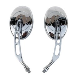 Motorcycle oval mirrors - chrome - universal - 10mm threadMirrors