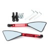 Universal motorcycle mirrors - CNC aluminum - blue lenses - MT-07 logo