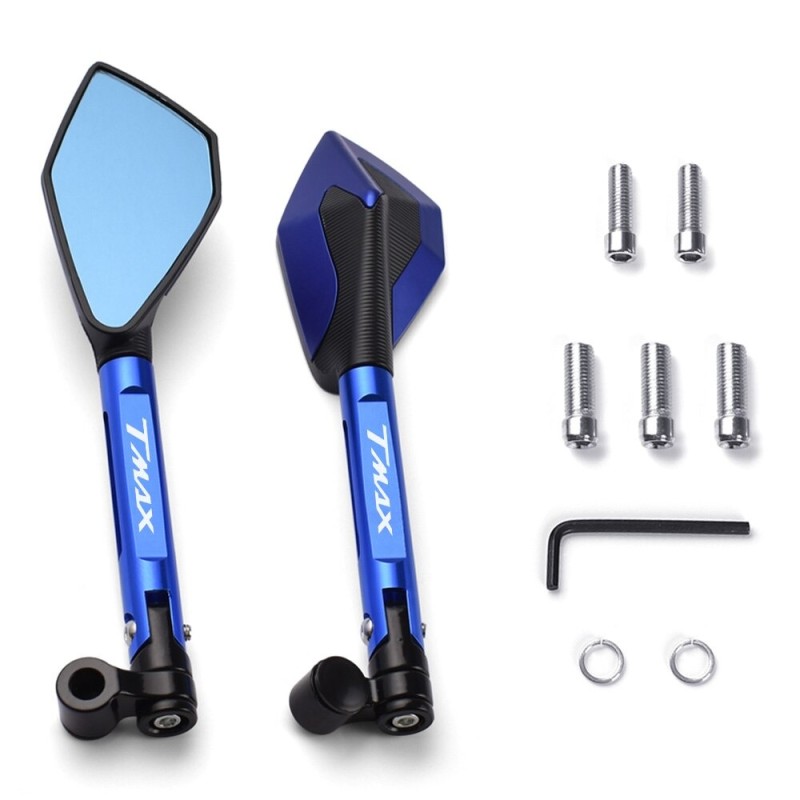 Motorcycle mirrors - CNC aluminum - blue anti-glare glass - for YAMAHA T-Max 500 / 560 / TMax 530Mirrors