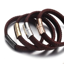 Magnetic buckle - clasp - for leather cord bracelets - stainless steel - DIY - 2 pieces