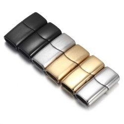 Magnetic buckle - clasp - for leather cord bracelets - stainless steel - DIY - 2 pieces